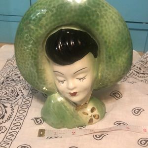 Vintage planter or hair brush holder